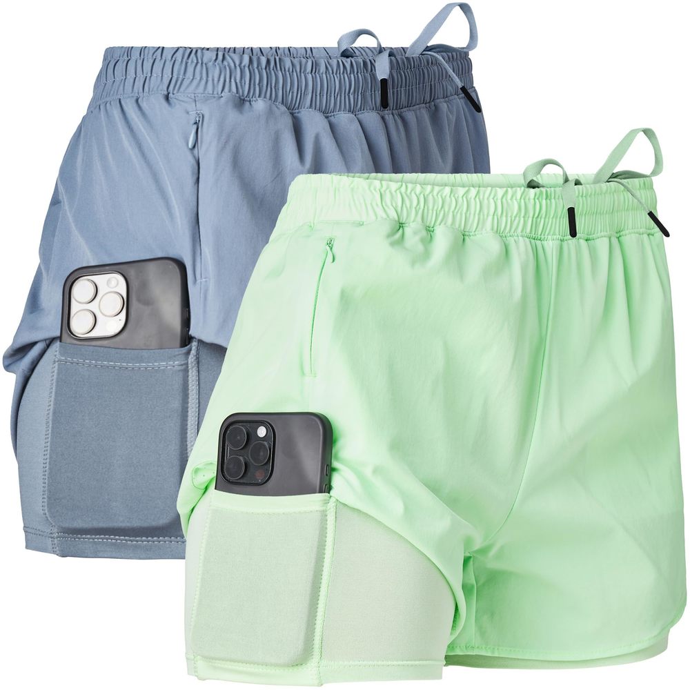 NEW Ultra Performance Gym Shorts Women Pack of 2, Nylon Compression Workout Shor